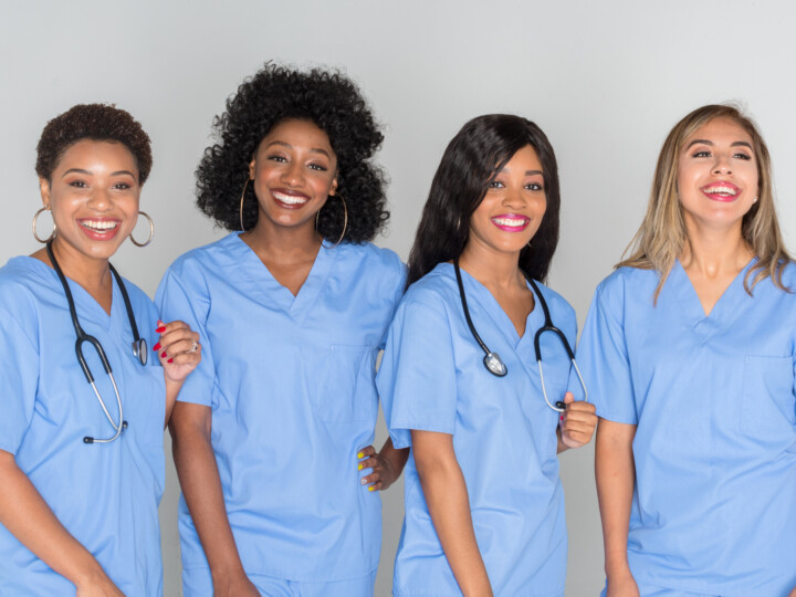 group of young travel nurses