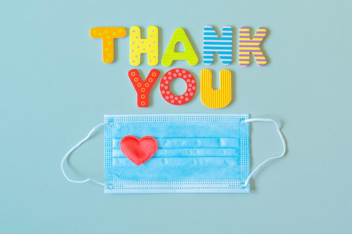 thank you words and heart