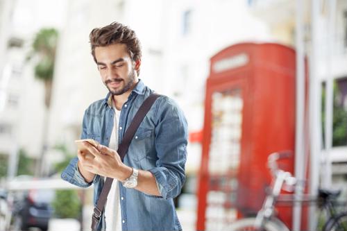 man holding phone