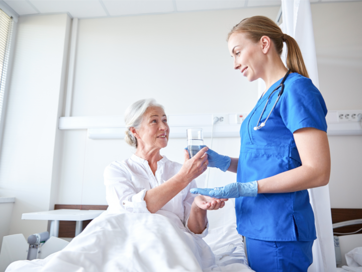 nurse administering medicine