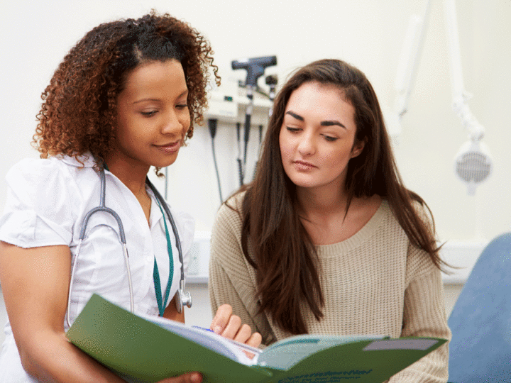 nurse sharing results with patient