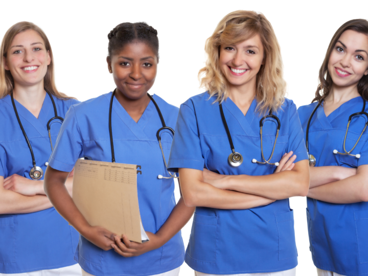 4 smiling nurses