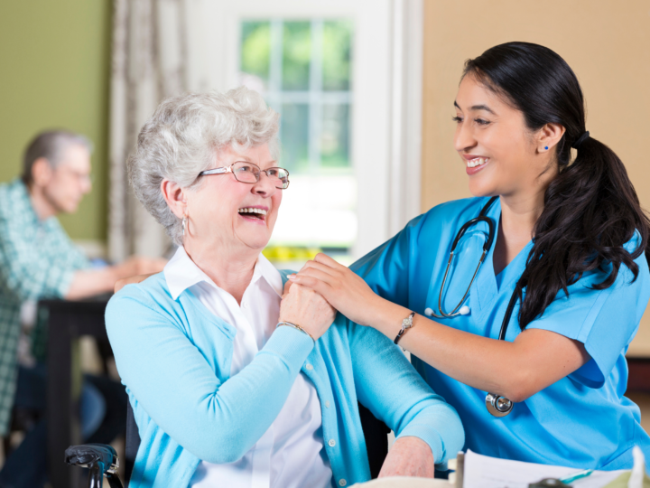 nurse comforting patient
