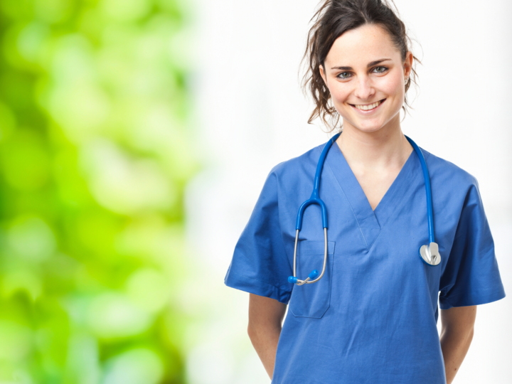 nurse taking a break outside