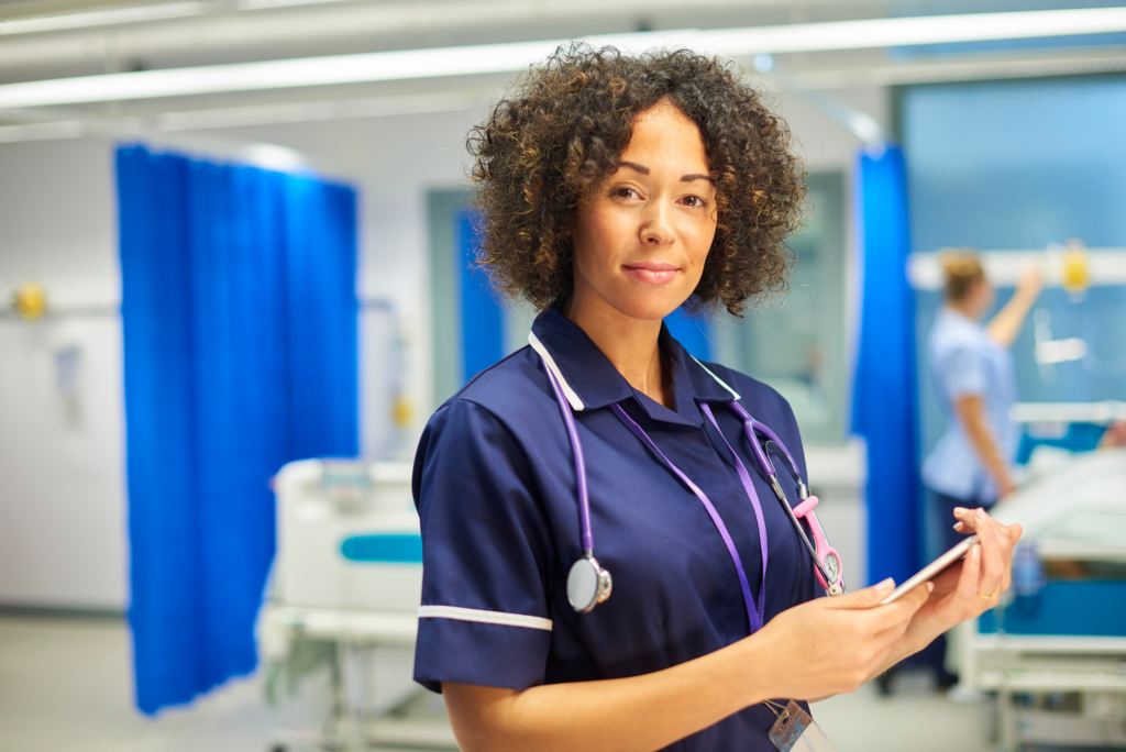 travel nurse holding clipboard disaster preparedness