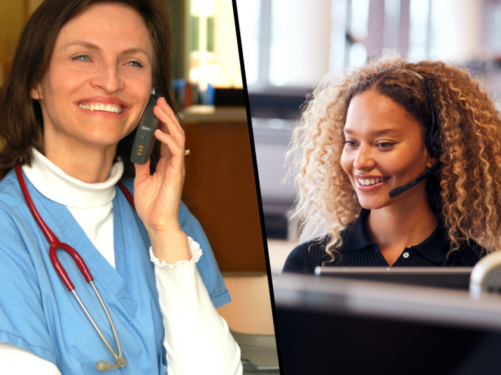 travel nurse talking on phone with recruiter