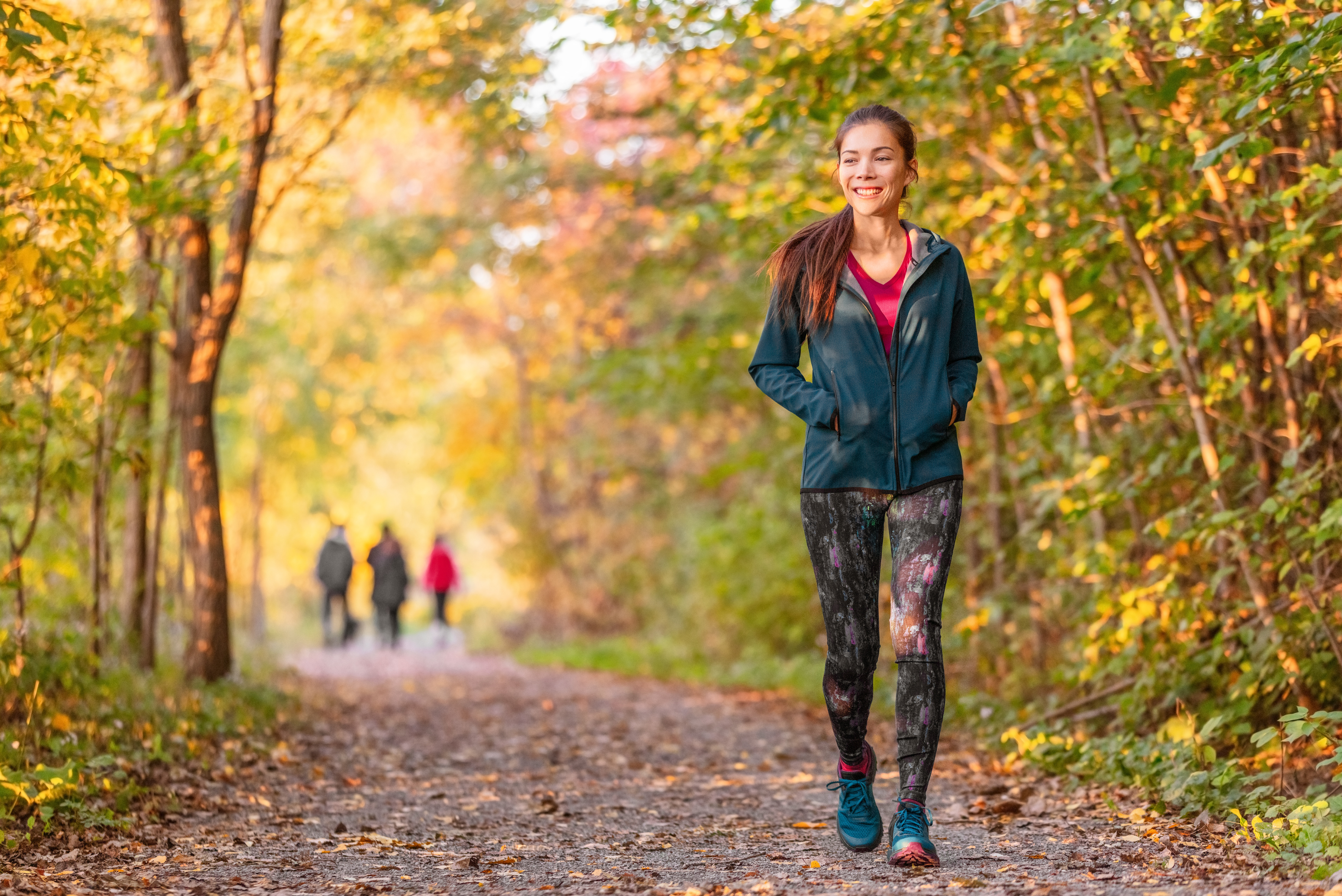 Person Walking in Fall Leaves